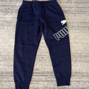 New Puma Men’s Logo Joggers – Navy Blue – Size Medium